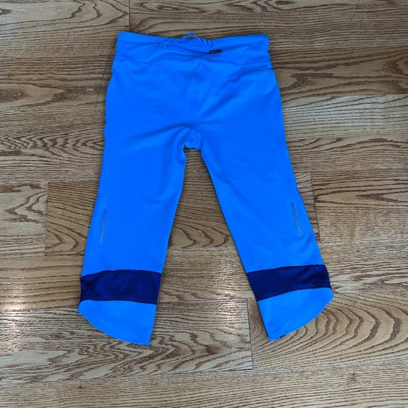 Under Armour Women's Athletic Running Compression Pants Capri Aqua Blue Size M - Picture 1 of 7